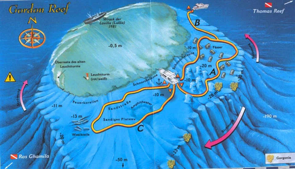 Gordon Reef dive map