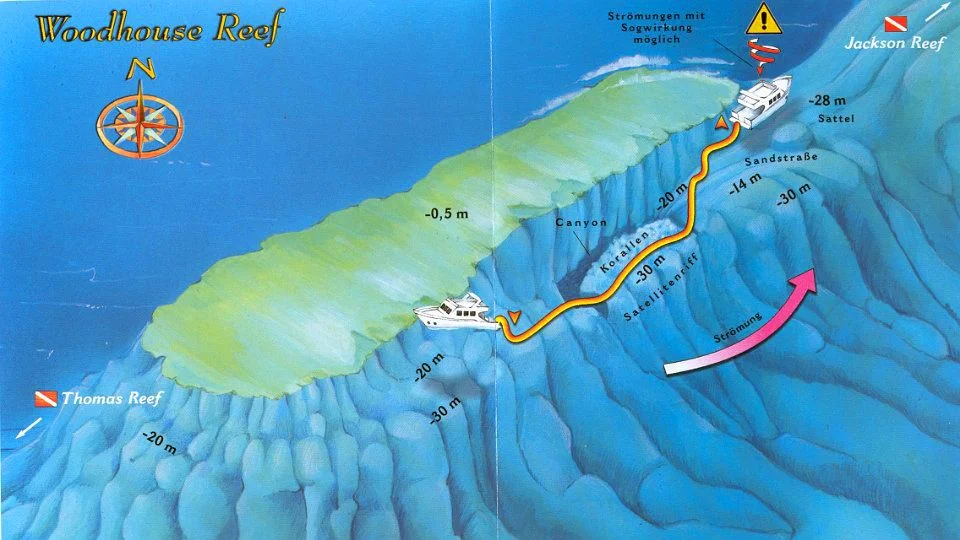 Woodhouse Reef dive map